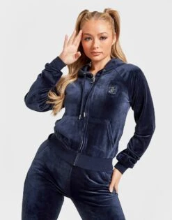 JUICY COUTURE Full Zip Velour Hoodie -Nike || The North Face || Adidas Originals Shop jd 390983 e