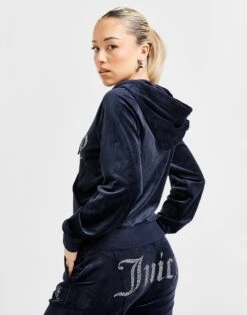 JUICY COUTURE Diamante Logo Full Zip Hoodie -Nike || The North Face || Adidas Originals Shop jd 559028 e