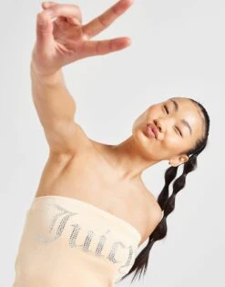 JUICY COUTURE Diamante Velour Bandeau Top -Nike || The North Face || Adidas Originals Shop jd 625414 d