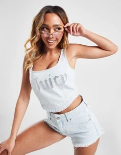 JUICY COUTURE Diamante Denim Tank Top