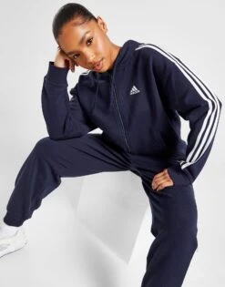 Adidas Badge Of Sport 3-stripes Full Zip Hoodie