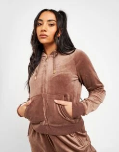JUICY COUTURE Diamante Velour Zip Hoodie -Nike || The North Face || Adidas Originals Shop jd ANZ0040255 e