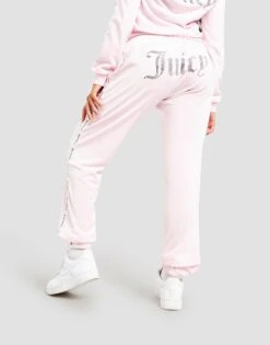 JUICY COUTURE Diamante Velour Tape Track Pants -Nike || The North Face || Adidas Originals Shop jd JCJDW253PNK C 0066 d